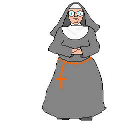 sich sportlich bewegende Nonne